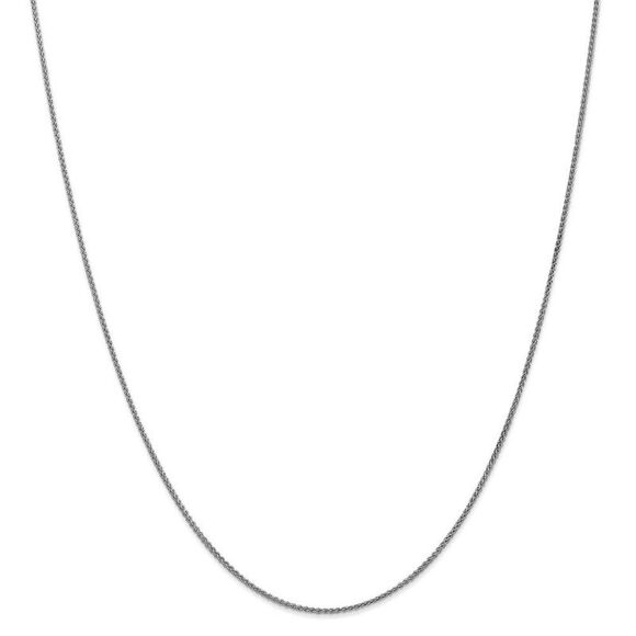 1.25mm, 14k White Gold, Solid Spiga Chain Necklace, 16 Inch - Picture 3 of 8